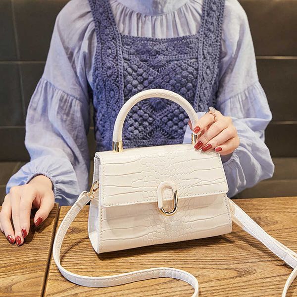 

women's bag 2023 new cross-body bag small portable small square bag temperament versatile fashion one-shoulder crocodile pattern stick