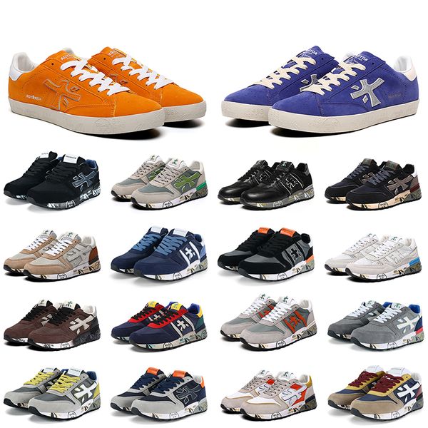 

2023 casual shoes mens premiata sneakers premiatas steven genuine training shoe italy brand layer leather cowskin mick lander blue black ora