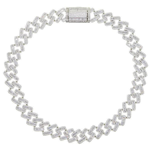 

iced out cz link tennis bracelet for women men silver gold color full cubic zirconia bling miami cuban jewelry, Golden;silver