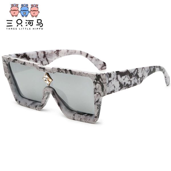 

2022 fashion diamond inlaid large frame sunglasses shades, White;black