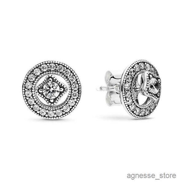 

stud sterling silver vintage circle stud earring womens 18k rose gold wedding jewelry with original for diamond earrings set r230619, Golden;silver
