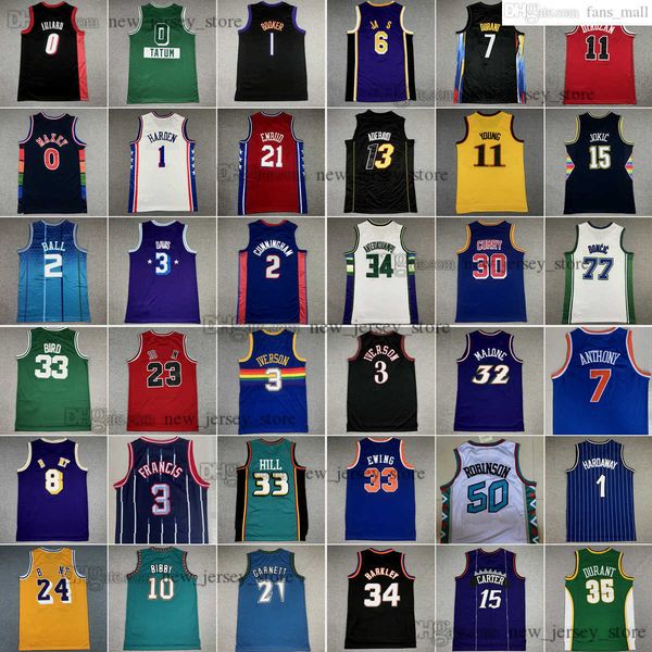 

mitchell and ness 1997-98 basketball 3 john starks jersey allen iverson anthony carmelo dikembe mutombo tracy mcgrady hakeem olajuwon mike b, Black;red