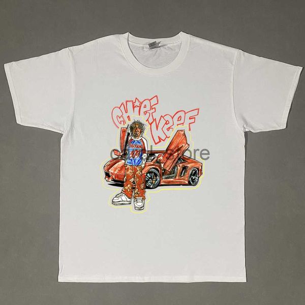 

men's t-shirts chief keef blouse hip hop woman man anime music cotton short sleeve o-neck t-shirt j230619, White;black