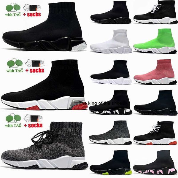 

designer casual sock shoes for men women ankle stylish stretchy knit trainers paris triple black white grey gym red cushioned sole flat jogg