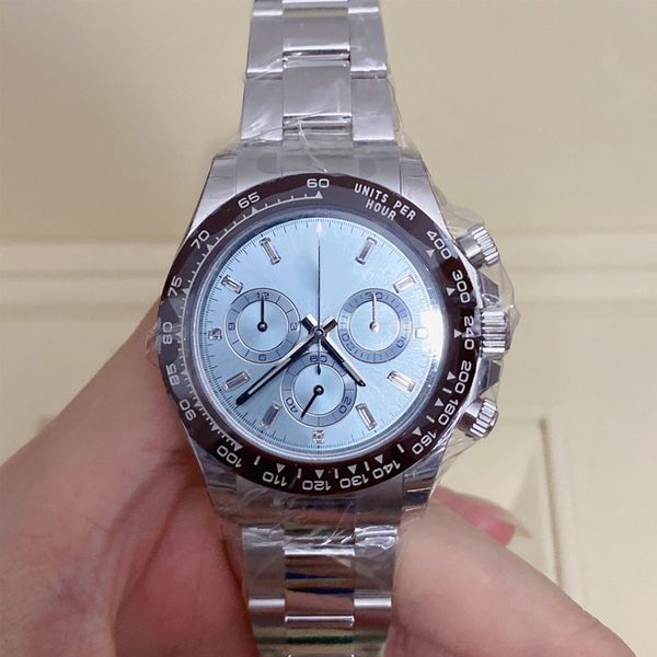 

with diamond designer mens watch steel all subdials working 40mm automatic 2813 movement sapphire glass ceramic bezel silver dhgate watches, Slivery;brown