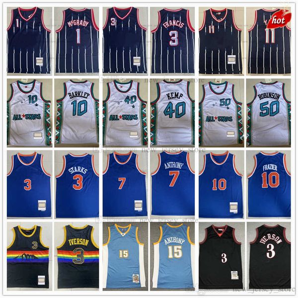 

1995 all-star s-xxxl mitchell and ness basketball jerseys retro carmelo 7 anthony 11 yao 1 tracy ming mcgrady steve 3 francis walt 10 frazie, Black;red