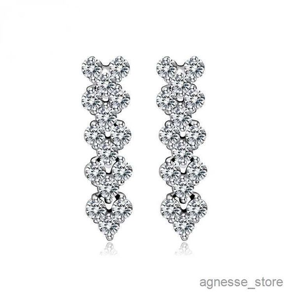

stud diamond stud luxury heart designer earrings shining genuine sterling silver charm love earring earing wedding jewelry r230619, Golden;silver