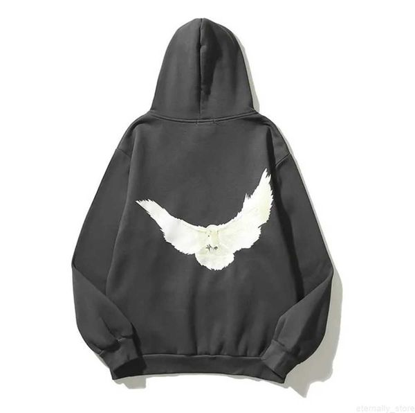 

designer kanyes classic wests hoodie three party joint name peace dove printed mens ands womens yzys vintage pullover sweater hooded naxian, Black