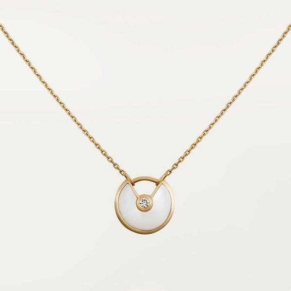 

high-quality ping an circular necklace for men and women's universal high luxury simple ins. style, Silver