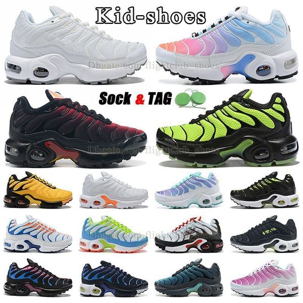 

luxury tn plus kid shoes infant running shoes triple white black red pink blue green orange yellow boys and girls toddler kids sneaker child