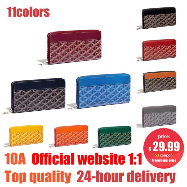 

2023 10a long wallets coin purses zipper cardholders luxury designer 12 card slots women leather wallet stuff pm travel men purse stuff card