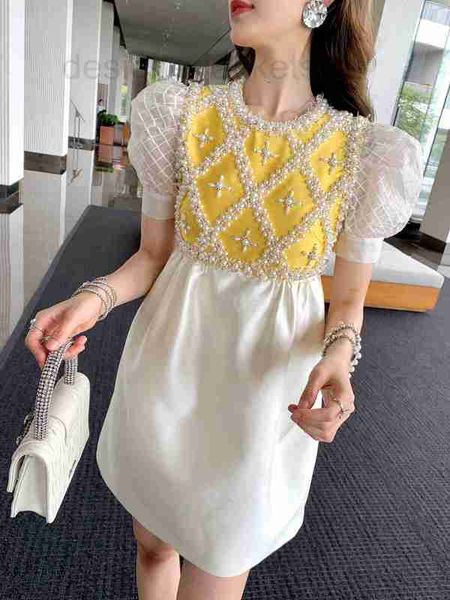 

urban dresses designer new pearl sequins decorated party dress spring summer dinner autumn women's casual luxury brand clothing valenti, White;black