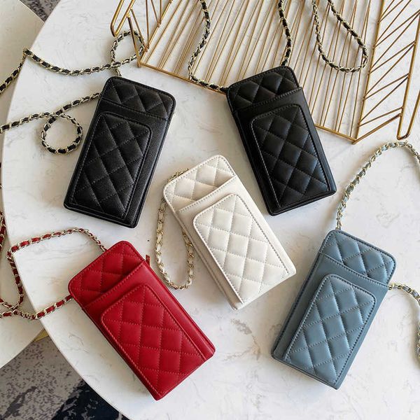 

online red mona same leather mobile bag fashion brand new small fragrance lingge cow leather multifunctional mini crossbody bag