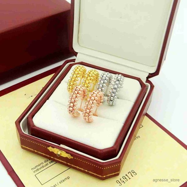 

stud vintage charm earrings clash designer rivet round small loop hoop earrings for women jewelry with gift anniversay r230619, Golden;silver