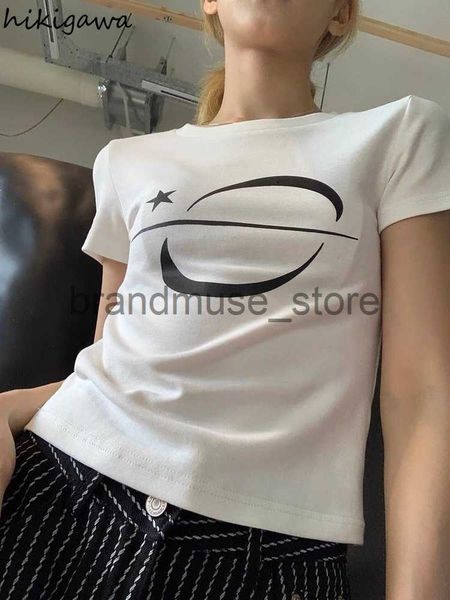 

women's t-shirt summer t shirt women o-neck short sleeve tunic camisetas korean clothes for teens 2023 blusas mujer de moda fashion y2k, White