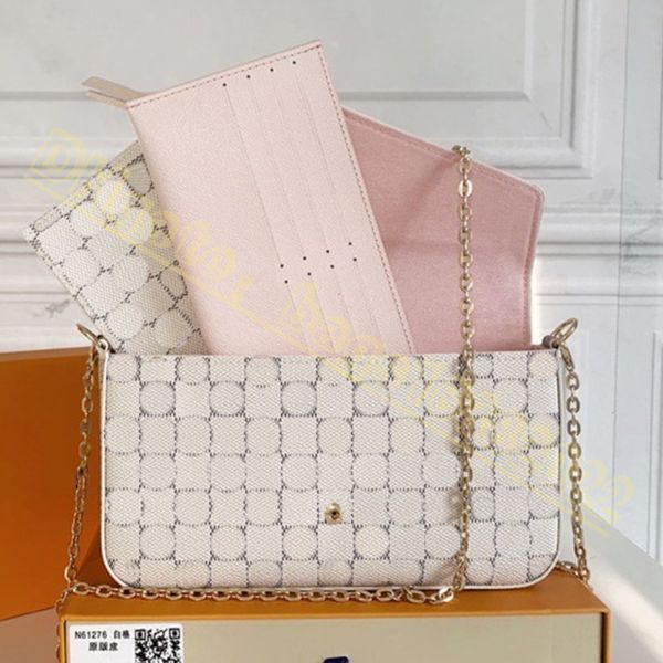 

luxurys designers pochette felicie bags embossing genuine leather handbags handbag clutch chain messenger bag purse