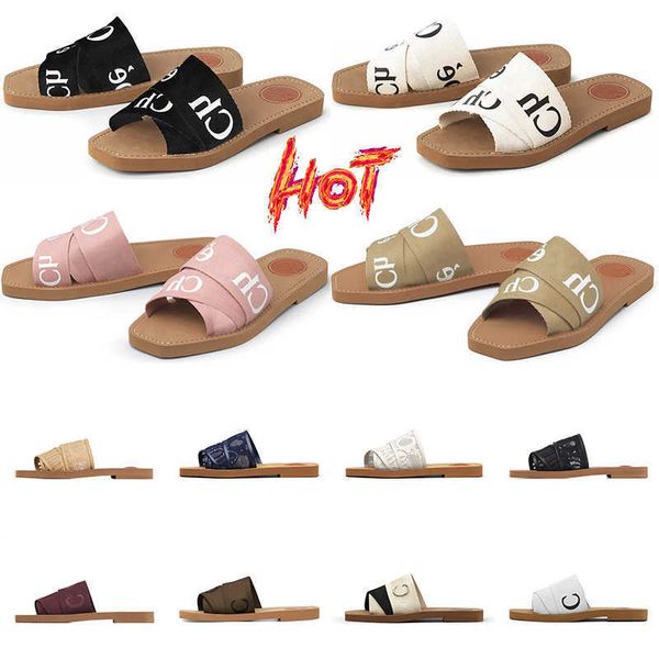 

women 2023 woody mules sandals slides designer rubber canvas slippers signature adorns the inner sole the easy slip-on design makes this fla, Black