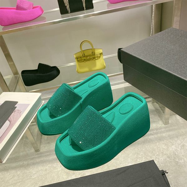 

designer slide womens sandal slippers platform heel soft material thick bottom fashion leisure black white red flat designers flip flop hous
