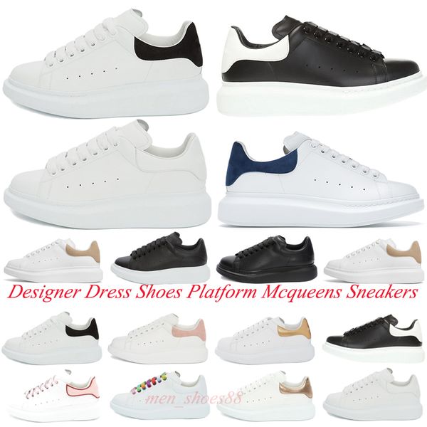 

with box casual shoes luxury men women trainers white rose gold platform black oversized light gold mcqueens sneaker eur 35-44