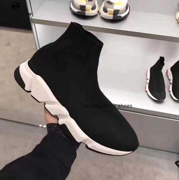 

designer socks casual shoes platform men woman shiny knit speed 2.0 1.0 trainer runner sneaker sock shoe master embossed womens sneakers bbb, Black