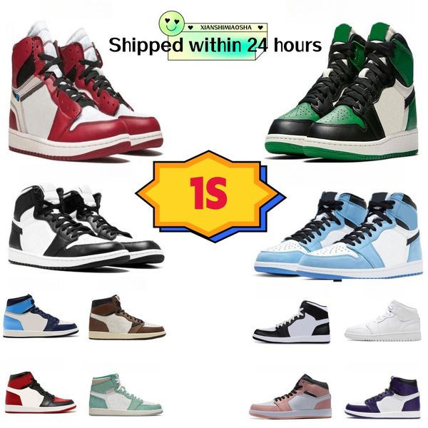 

designer men 1 high og 1s basketball shoes jumpman lost and found skyline men lucky green light smoke grey black white mens women designer s