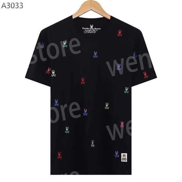 

mens designer t shirt tshirts tees shirts women classic psycho bunny print loose crewneck couple t-shirts man s casual 1 ocju, White;black