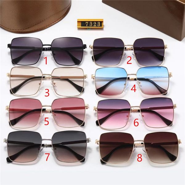 

mens sunglasses designer sunglasses for women brand new fashion ladies gradient metal sunglasses trend elegant driving holiday glasses 7323, White;black