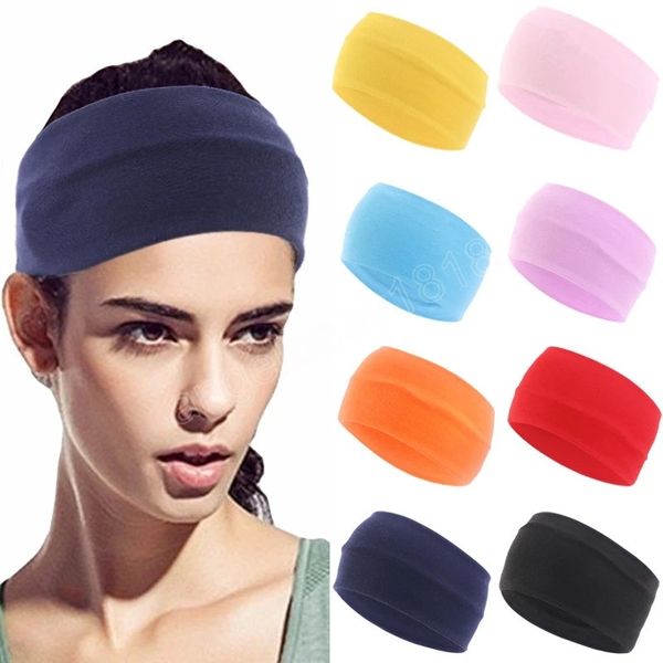 

sports yoga elastic wide headbands sweatband solid color gym yoga women exercise fitness running headband hair bands, Slivery;white