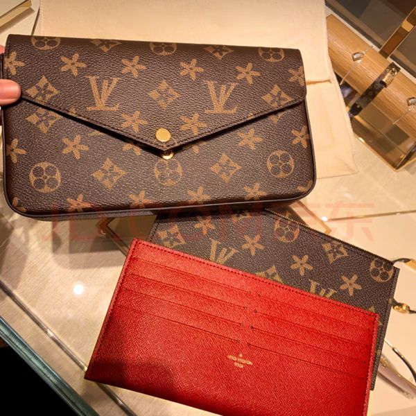 

3pcs/set accessories women bags handbag crossbody leather female purse fashion flower lady shoulder bag wallet with box louise purse vutton