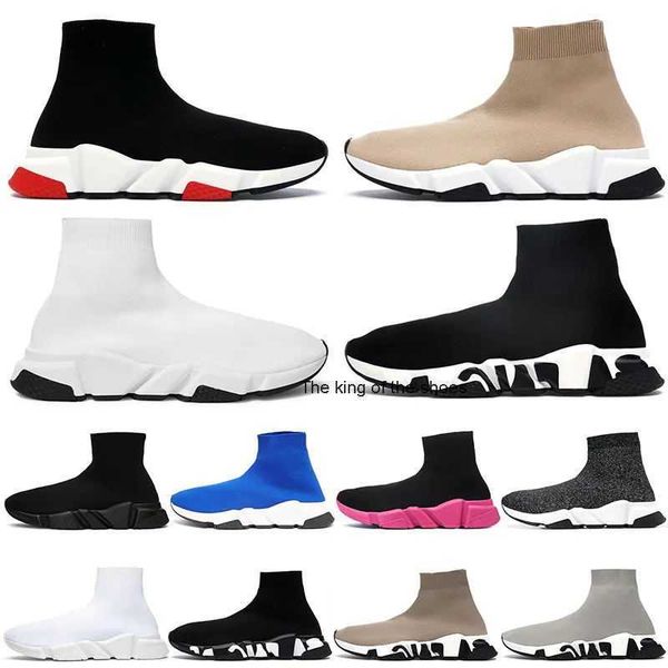 

2023 designer sock shoe casual shoes platform mens woman fly knit socks speed 1.0 runner triple black white trainer sneaker master embossed