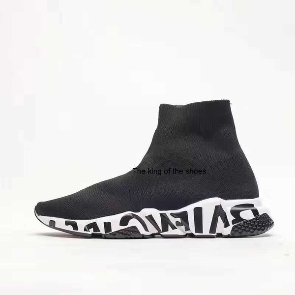

designer sock shoe casual shoes platform mens woman fly shiny knit socks speed 1.0 runner triple black white trainer sneaker master embossed