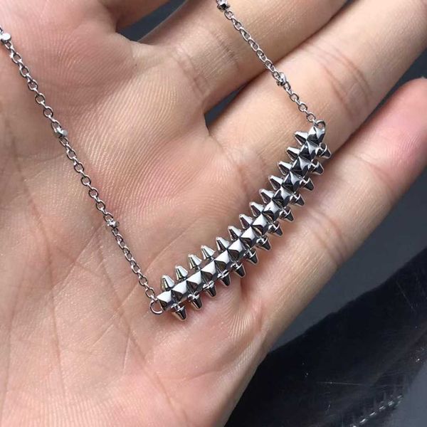 

internet celebrity carti new liuding necklace titanium steel colorless rose gold high edition pendant event lover ggh6, Black