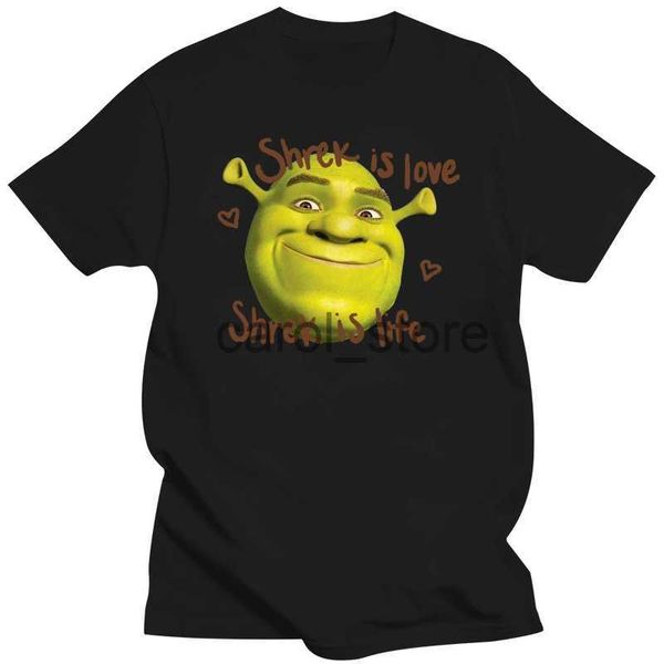 

men's t-shirts shrek is love shrek is life print t shirt men women summer cotton oversized comfortable t-shirt trendy fashion short sle, White;black