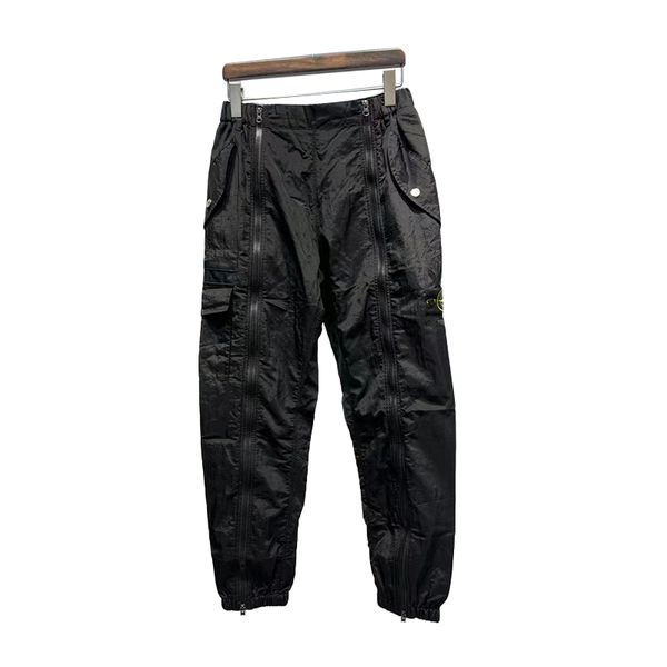 

2023 High-quality Fashion Pleated Functional Metal Nylon Trousers Men's Lightweight Overalls PJ031, Blue