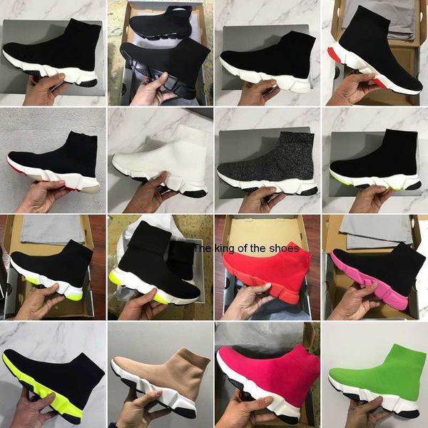 

2022 new speed trainer socks shoes fashion triple black oreo red flat men women casual shoes sport with box dust bag