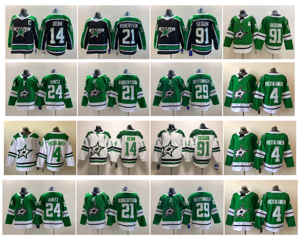 

stars jason robertson hockey jersey dallas jake oettinger jamie benn roope hintz tyler seguin miro heiskanen reverse retro white green black, Black;red