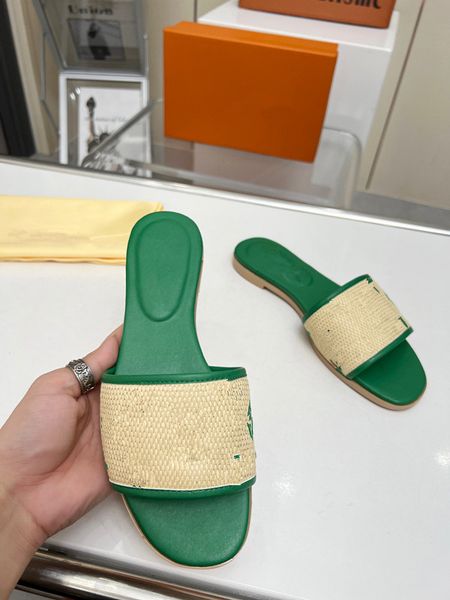 

luxury sandals genuine leather beach slipper designer slides leather classic ladies sandal summer flat shoes fashion beach women slippers le, Black