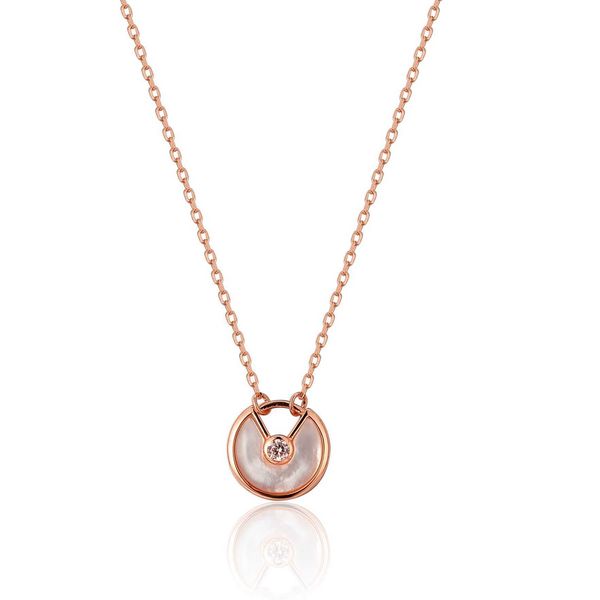 

sn3p internet celebrity silver talisman necklace female rose gold white fritillary carnelian clavicle chain pendant 1qf3
