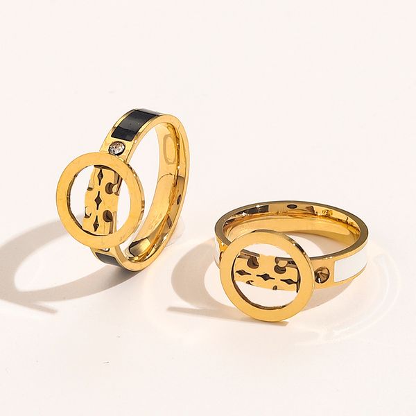 

18k gold plated designer rings wedding women ring charm black white women gift love 2023 romantic new jewelry design party wedding ring jewe, Slivery;golden