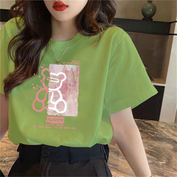

women's t-shirt short sleeves tshirt designer t shirt lady hoodie letters printed cotton tee anine bing summer fashion women cresw neck, White;black