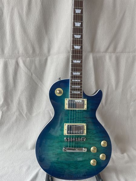 

high-end custom lp electric guitar standard koryo yujin straddling blue burst quilt