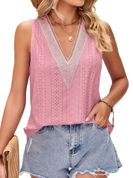 

women sleeveless v neck tank t shirt for summer, White
