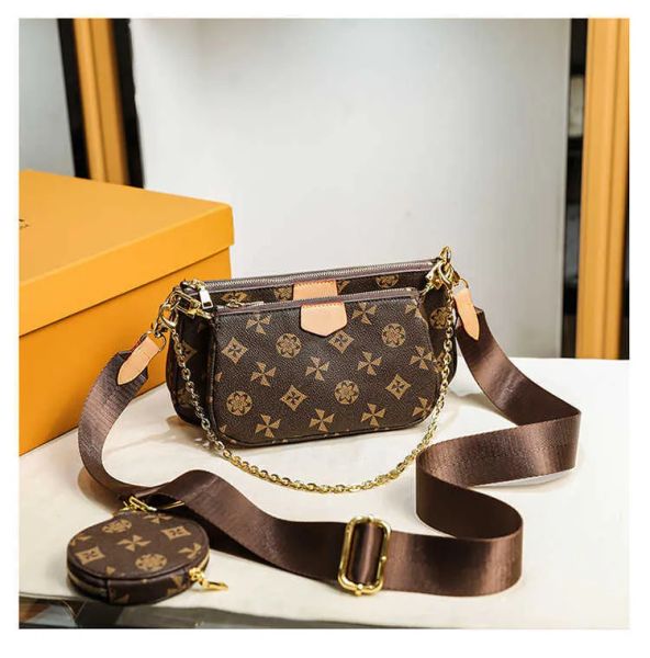 

3pcs set women classic luxury designer handbag pochette felicie bag genuine leather handbags shoulder handbag clutch tote messenger shopping