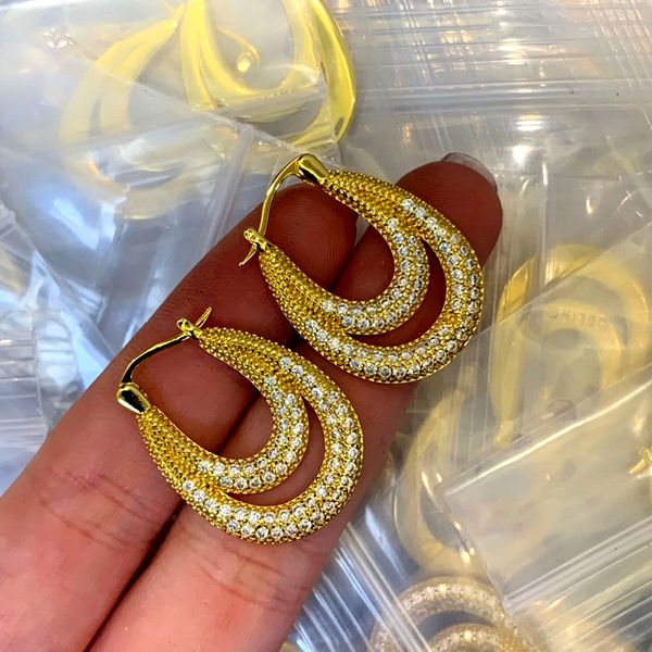 

new designed triomphe arch crystal tassel earrings in brass with gold shiny women ear hoops designer jewelry ce line9001, Golden;silver