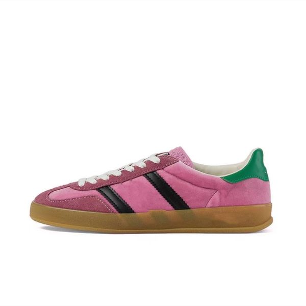 

new arrival gazelles sneakers men women casual shoes designer retro sneaker fluff upper rubber sole comfort shoe 08, Black