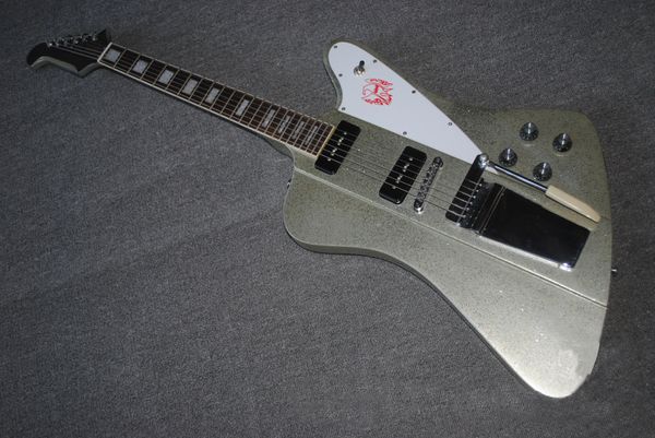 

custom high-end firebird electric guitar peach blossom body with silver veneer