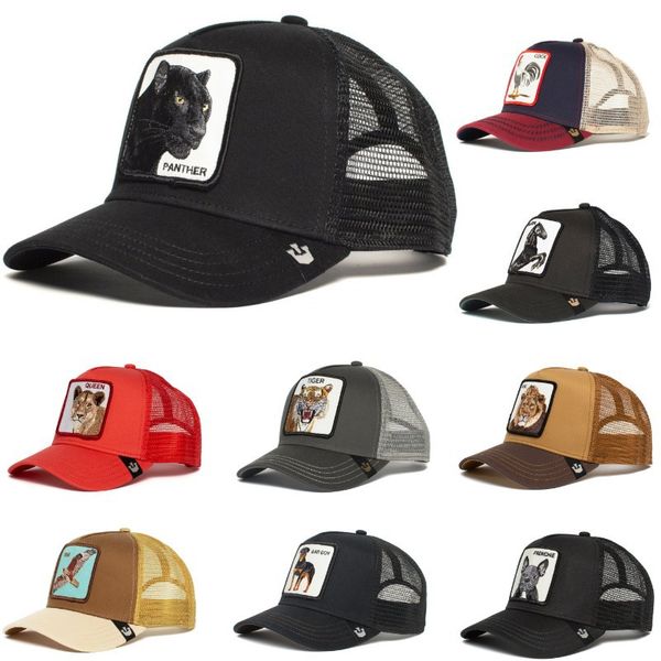 

summer new animal embroidery baseball cap mesh cap baseball hat men and women hat street dance hip hop cap, Blue;gray