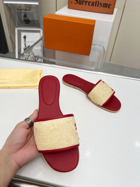 

luxury sandals genuine leather beach slipper designer slides leather classic ladies sandal summer flat shoes fashion beach women 0609, Black