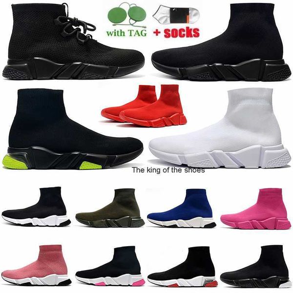 

2023 designer sock shoes for mens womens stretchy knit tripler black white oreo cushioned walking casual sneakers timeless and versatile tra