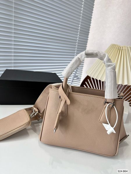 

designer 2-in-1 business women's bag commuter white collar hand bag fine textured leather shoulder bag nylon embroidered woven straps